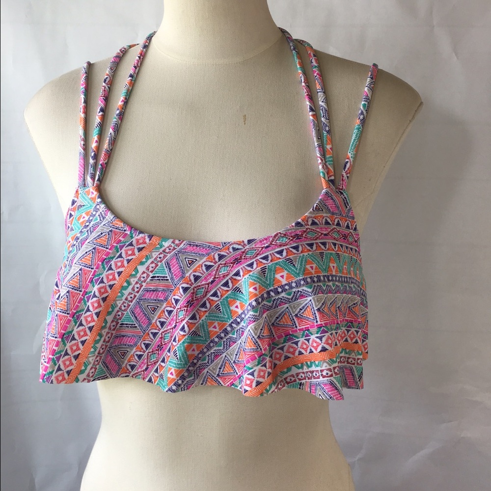 PacSun LA Hearts Flounce Strappy Bikini Top - Picture 3 of 6